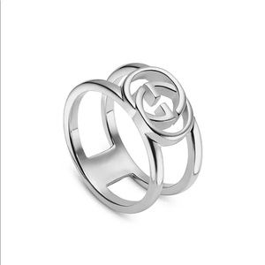 GUCCI Sterling Silver Interlocking G Ring